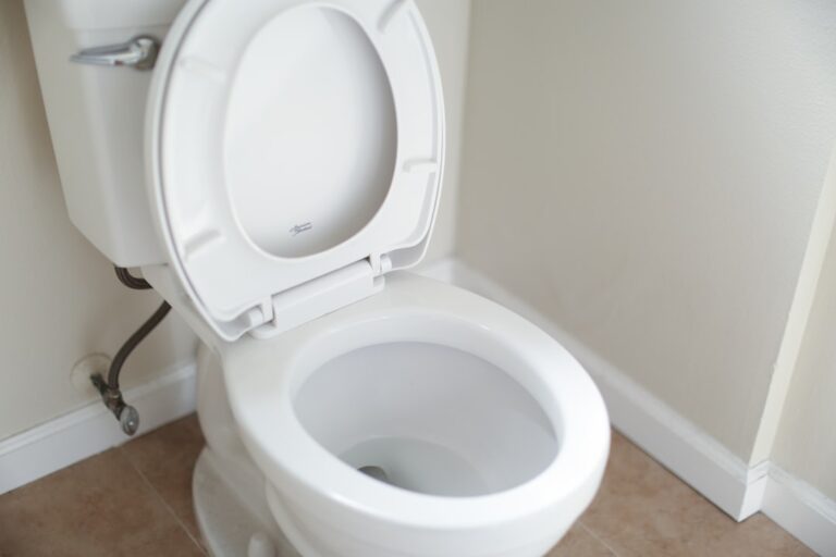 White toilet bowl in a bathroom